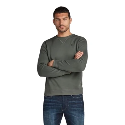 Afbeelding van G Star Premium CORE L\S Sweater, Heren, Maat: XS, Wild olive