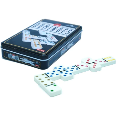 Afbeelding van Domino dubbel 6 in blik punten kleur