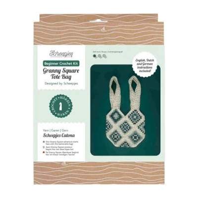Afbeelding van Scheepjes Beginner haakkit Granny square tas blauw