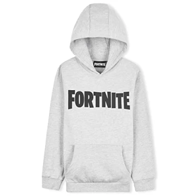 Afbeelding van Fortnite kaptrui, uniseks, sweatshirt met kap, schattig cadeau voor de speler, officiële merchandise, Battle Royal sweatshirt, hard jongens, grijs.