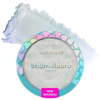 Afbeelding van Wet n Wild Chameleon Chrome Powder Highlighter, reflecterende iriserende pigmenten voor dynamische kleurverandering, vloeibare poedertextuur eenvoudig gebruik, modulaire formule, Venus Swing