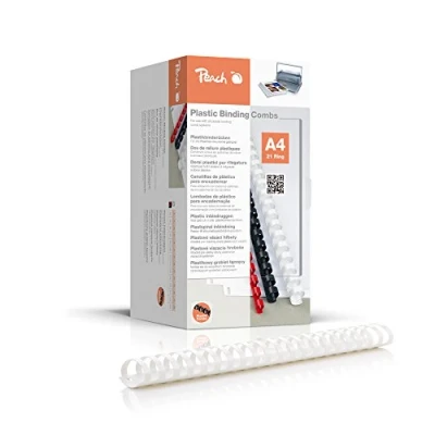 Afbeelding van Peach PB444 01 plastic binders A4 44 mm 440 vellen wit 50 stuks