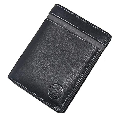 Afbeelding van Frederic &amp; Johns ® portemonnee voor heren van leer RFID dames leren kleine echt model goud, Zwart 1, Modern