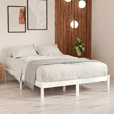 Afbeelding van vidaXL Bedframe Wit 140 x 200 cm