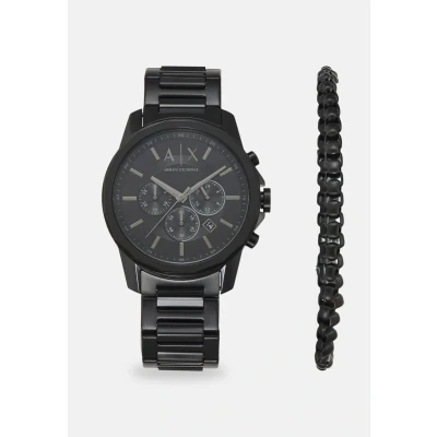 Afbeelding van Armani Exchange Banks SET Chronograaf, Heren, Maat: One Size, Black