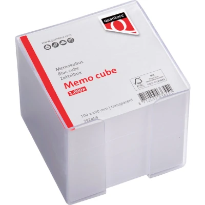Afbeelding van Memokubus Quantore 10x10x9cm transparant met 900vel