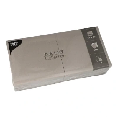 Afbeelding van 150 servetten &quot;Daily Collection&quot;, gevouwen, 4 32 x cm, grijs