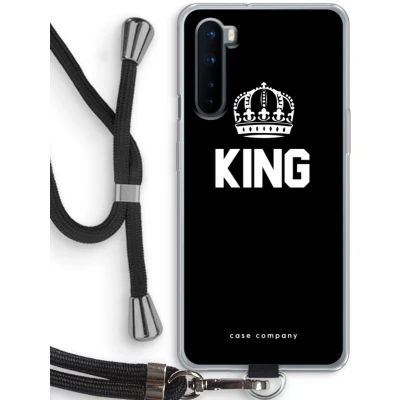 Afbeelding van Case Company® hoesje met Koord geschikt voor OnePlus Nord King Zwart Telefoonhoesje Bescherming aan alle Kanten en Over de Schermrand