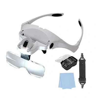 Image de Lunettes loupe lumineuse avec 5 dioptries interchangeables Velamp