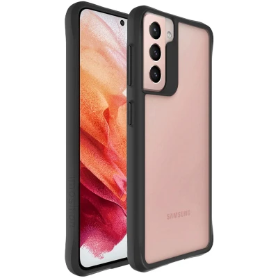 Afbeelding van iMoshion Hoesje Geschikt voor Samsung Galaxy S21 Rugged Hybrid Case Zwart / Transparant
