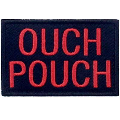 Afbeelding van Autsch Pouch geborduurde patch met klittenbandsluiting, rood/zwart