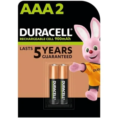 Image de Pack de 2 Piles rechargeables Duracell type AAA 900 mAh