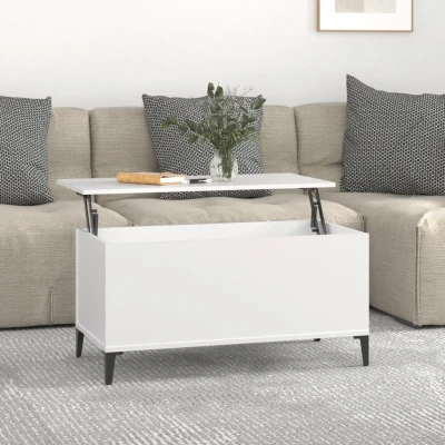 Afbeelding van Salontafel 90x44,5x45 cm bewerkt hout wit