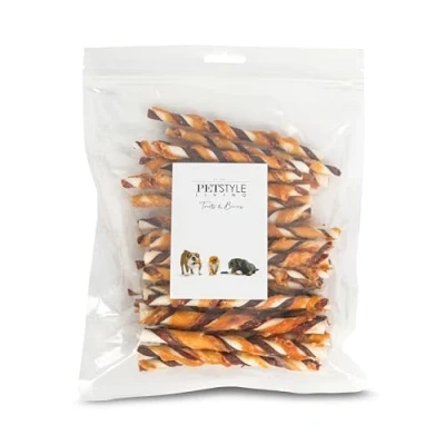 Afbeelding van Petstyleliving Meerkleurige Sticks met Kip 30 Stuks 12,5cm Hersluitbaar Hondensnacks Kauwstaaf