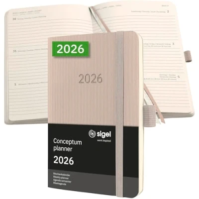 Afbeelding van SIGEL C2631 Weekalender Conceptum 2026, ca. A6, taupe