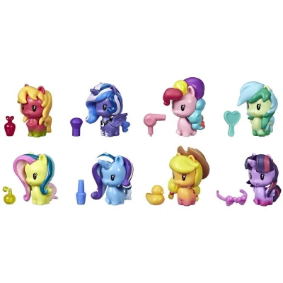 Afbeelding van My Little Pony Set van 8 figuren Cutie Mark Crew Countdown Confetti Feestelijk en 14 accessoires verrassing 3,5 cm