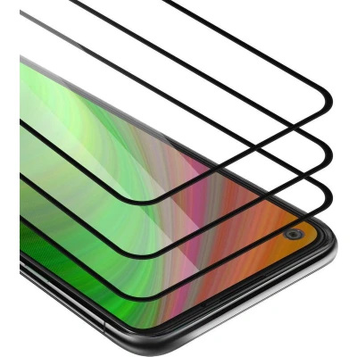 Afbeelding van Cadorabo 3x Screenprotector geschikt voor Vivo Y70 Volledig scherm pantserfolie Beschermfolie in TRANSPARANT met ZWART Getemperd (Tempered) Display beschermend glas 9H hardheid 3D Touch