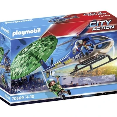 Image de Playmobil Les policiers 70569 Hélicoptère de police et parachutiste
