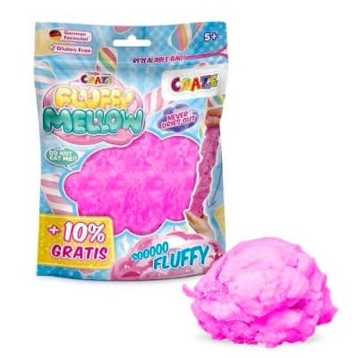 Afbeelding van CRAZE Fluffy Mellow Sponsachtig slijm, zacht en gemakkelijk uit te rekken, stressverminderend speelgoed in zak van 25 g, handwerk voor kinderen, assortiment 4 kleuren