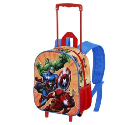 Afbeelding van Karactermania Marvel The Avengers Attack Kleine 3D Rugzak met Wielen Trolley Reistas Rood