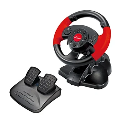 Afbeelding van Esperanza Videogamestuurwiel met gaspedaalen/rem PS2/PS3/PC, zwart