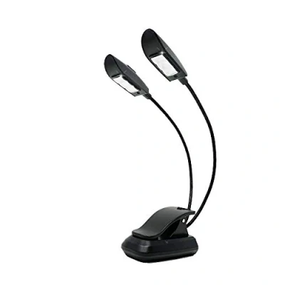 Afbeelding van Infitronic IN3LED2NL Leeslamp met 6 leds, leeslamp, muziekstandaard, klemlamp, bladmuzieklamp, boeklamp, zwart