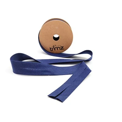 Afbeelding van Trimz Biasband van katoenmix, 25 mm x 5 m, marineblauw