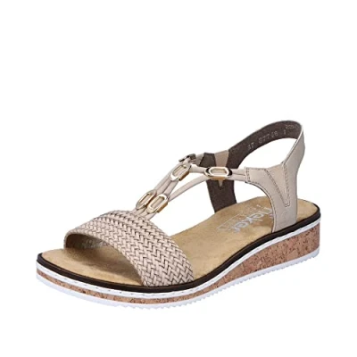 Afbeelding van Rieker V3662 Damessandalen, Beige