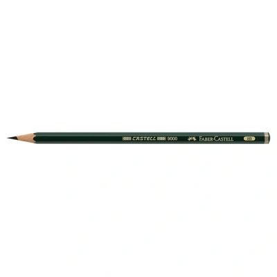 Image de FABER CASTELL Crayon 9000, hexagonale, dureté de mine: 8B diamètre env. 2 mm, laque verte, technologie vernis à eau, résiste la cassure grâce un