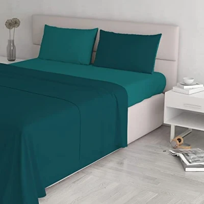Afbeelding van Italian Bed Linen CL NC royal/azzurro 2P Natural Color beddengoedset, koningsblauw/lichtblauw, tweepersoonsbed, 100% katoen