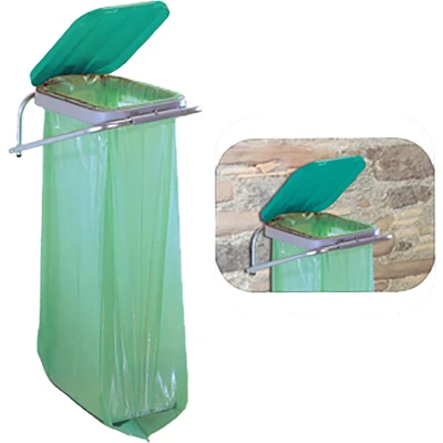 Afbeelding van Afvalzakhouder wandbevestiging met deksel Wallfix 10st