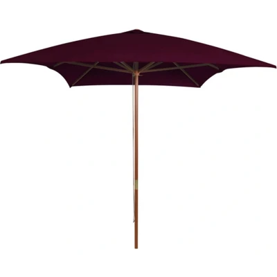 Afbeelding van Parasol met houten paal 200x300 cm bordeauxrood