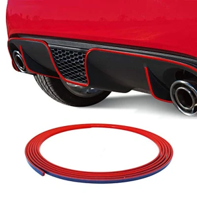 Afbeelding van 4R Quattroerre.it Zelfklevend profiel voor Fiat 500 Abarth achterbumper, rood