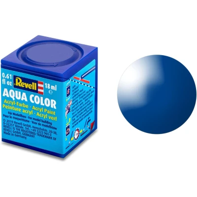 Afbeelding van Blauw Glanzend Ral 5005 Aqua Color 18 Ml Revell Modelbouwverf Op Waterbasis