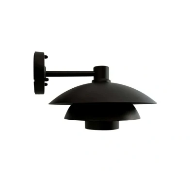 Afbeelding van Dyberg Larsen Morph buitenwandlamp, Ø 30 cm, zwart, metaal