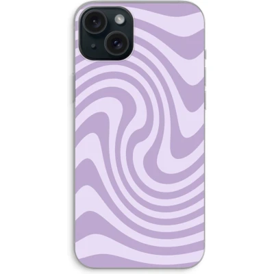 Afbeelding van Case Company® hoesje geschikt voor iPhone 15 Plus Swirl Paars Soft Cover Telefoonhoesje Bescherming aan alle Kanten en Schermrand