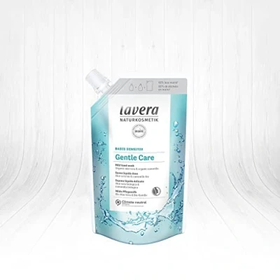 Afbeelding van lavera basis sensitiv Gentle Care vloeibare zeep navulverpakking met biologische aloë vera en kamille (1 x 500 ml)