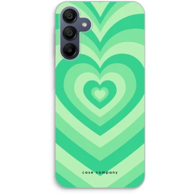 Afbeelding van Case Company® hoesje geschikt voor Samsung Galaxy A25 Hart Groen Soft Cover Telefoonhoesje Bescherming aan alle Kanten en Schermrand