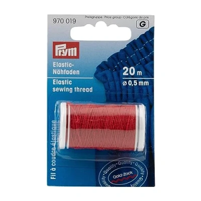 Afbeelding van Prym Rood 970019 elastisch naaigaren, 0,5 mm, polyester, Ø 20