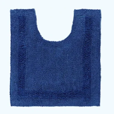 Afbeelding van Homescapes toiletmat donkerblauw 50x55 cm gemaakt van 100% katoen