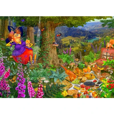 Afbeelding van Bluebird Puzzle The Witch Picnic 1500 Teile.