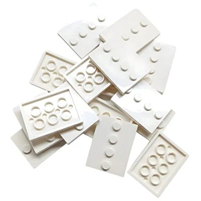 Afbeelding van LEGO Onderdelen: geruit, gemodificeerd 3 x 4 met spijkers in het midden Collector serie voor de presentatie van figuren (16 stuks) (wit)