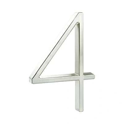 Afbeelding van HASWARE Zwevend huisnummerbord 12 cm, moderne deurnummers, verkeersbord, adreshuisnummers, zwart metaal (Zilver, 4)