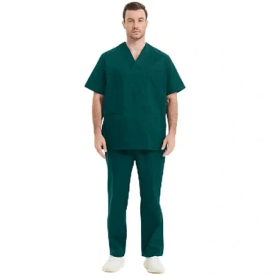 Afbeelding van Misemiya Uniseks uniform MZ 8178, medische werkkleding voor volwassenen, shirt en broek Groen 21, maat M