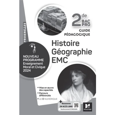Image de Passerelles HISTOIRE GÉOGRAPHIE EMC 2de Bac Pro Ed. 2024 Guide pédagogique