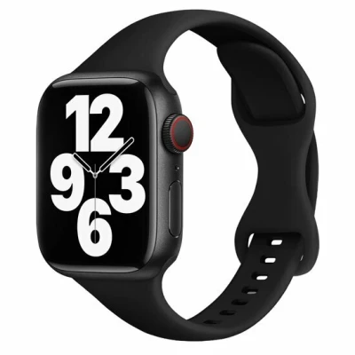Afbeelding van Apple Watch Sportbandje Slim Fit Zwart Geschikt voor 38mm / 40mm 41mm