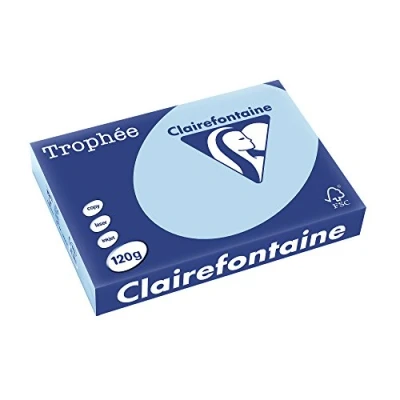 Afbeelding van Clairefontaine Trophée Pastel, Gekleurd Papier, A4, 120 G, 250 Vel, Blauw Papier