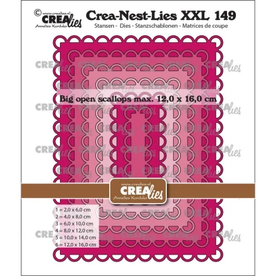 Afbeelding van Crealies Crea Nest Lies XXL Rechthoeken grote open schulprand CLNestXXL149 max. 12 x 16 cm (04 23)