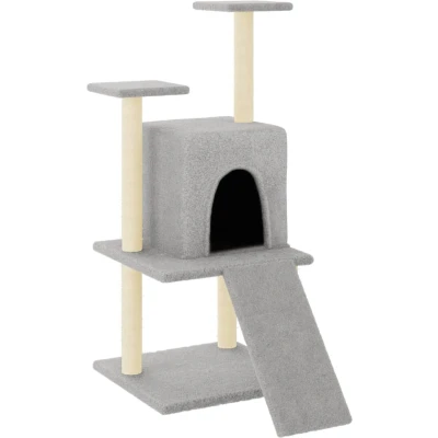 Afbeelding van vidaXL Kattenmeubel met sisal krabpalen 110 cm lichtgrijs