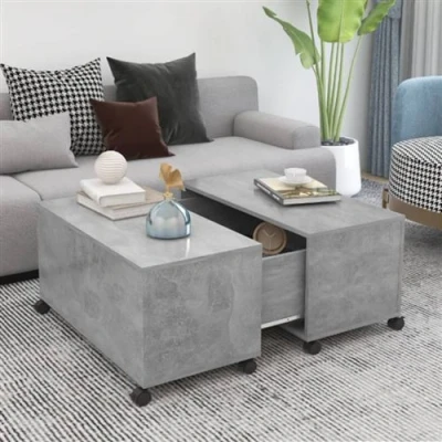 Afbeelding van vidaXL Salontafel 75x75x38 cm spaanplaat betongrijs